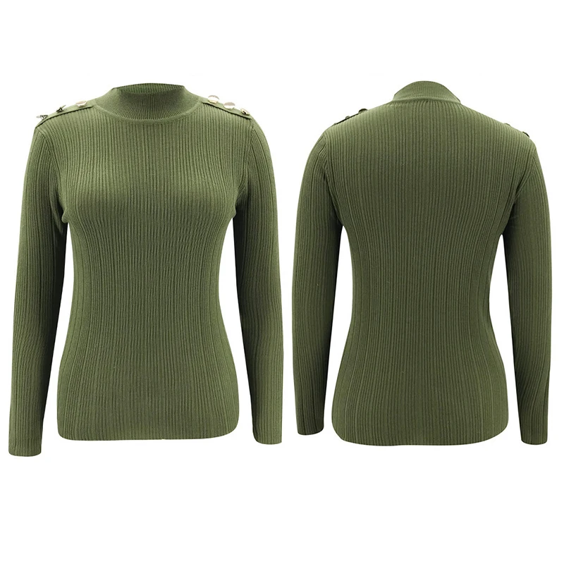 

2020 Women Elegant Long Sleeve Turtleneck Slim White Ribbed Knitting T-Shirt Autumn Skinny t Shirt Office Lady Knit Tops Sj6980V