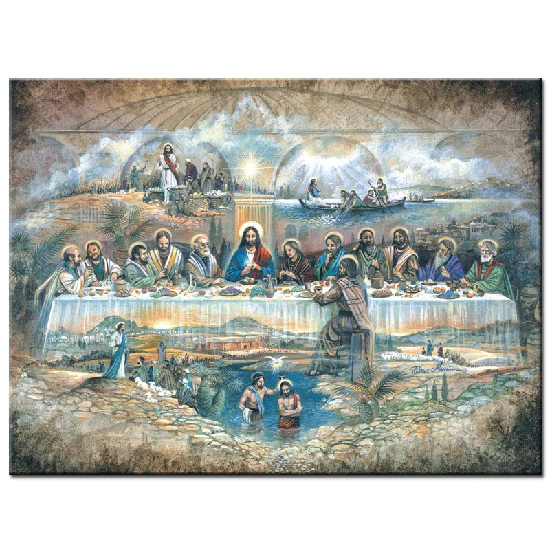

diy diamond Jesus' Last Supper diamond painting full square/round drill diamond embroidery Xmas landscape Z0013