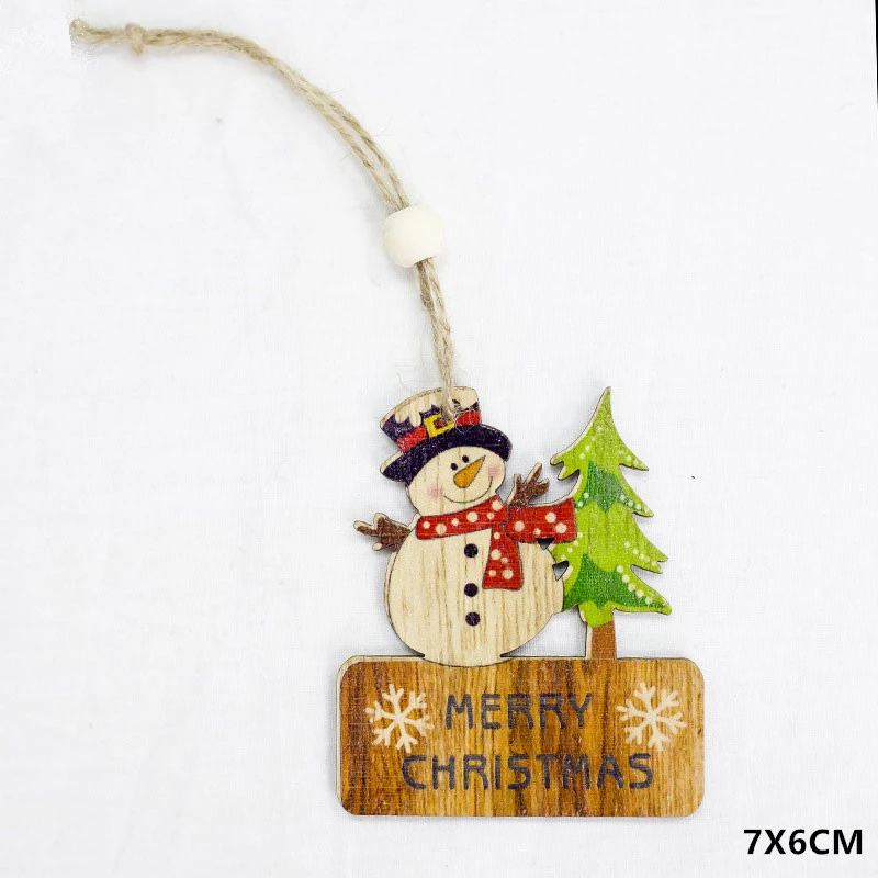 Snowman Новинка, новогоднее натуральное Рождественское дерево, Елочное украшение Noel, Рождественское украшение для дома, деревянная подвеска, подарок Navidad - Цвет: Snowman
