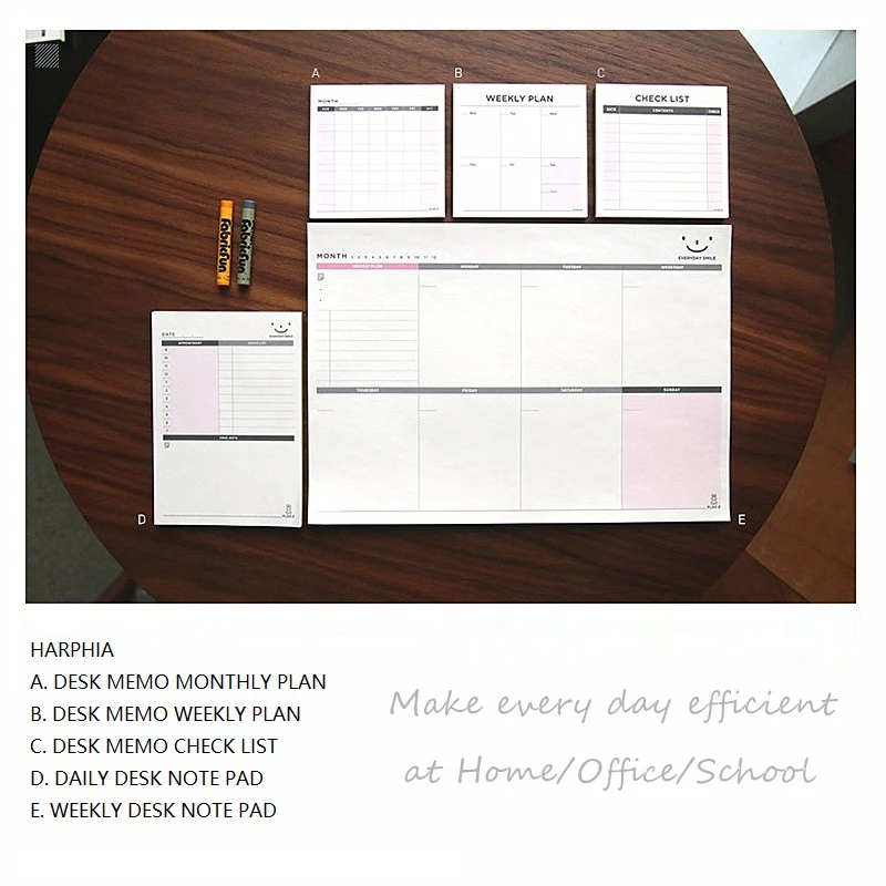 Harphia Month Weekly checklist Mini Memo Notes назначение контрольный список для дома офиса школы