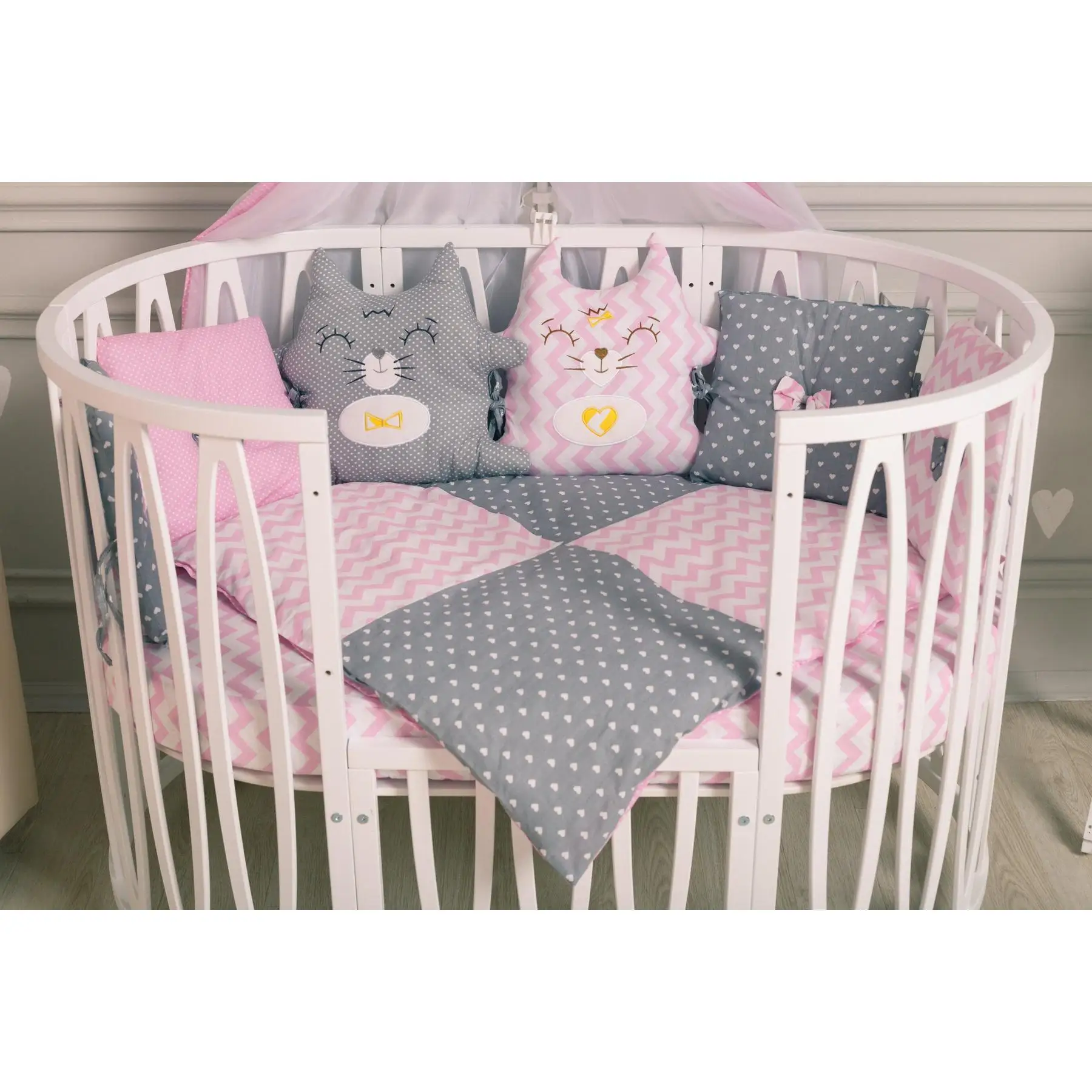 Набор постельного белья Incanto Котята для круглой кроватки 10 предметов|Наборы