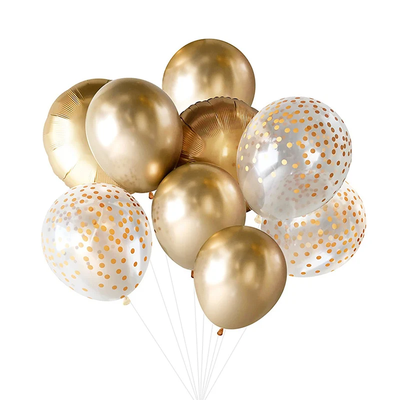 

Metallic Balloons Foil Heart Star Gold Confetti Balloon Set Birthday Party Decoration Wedding Decor Kids Adult Air Balls globos