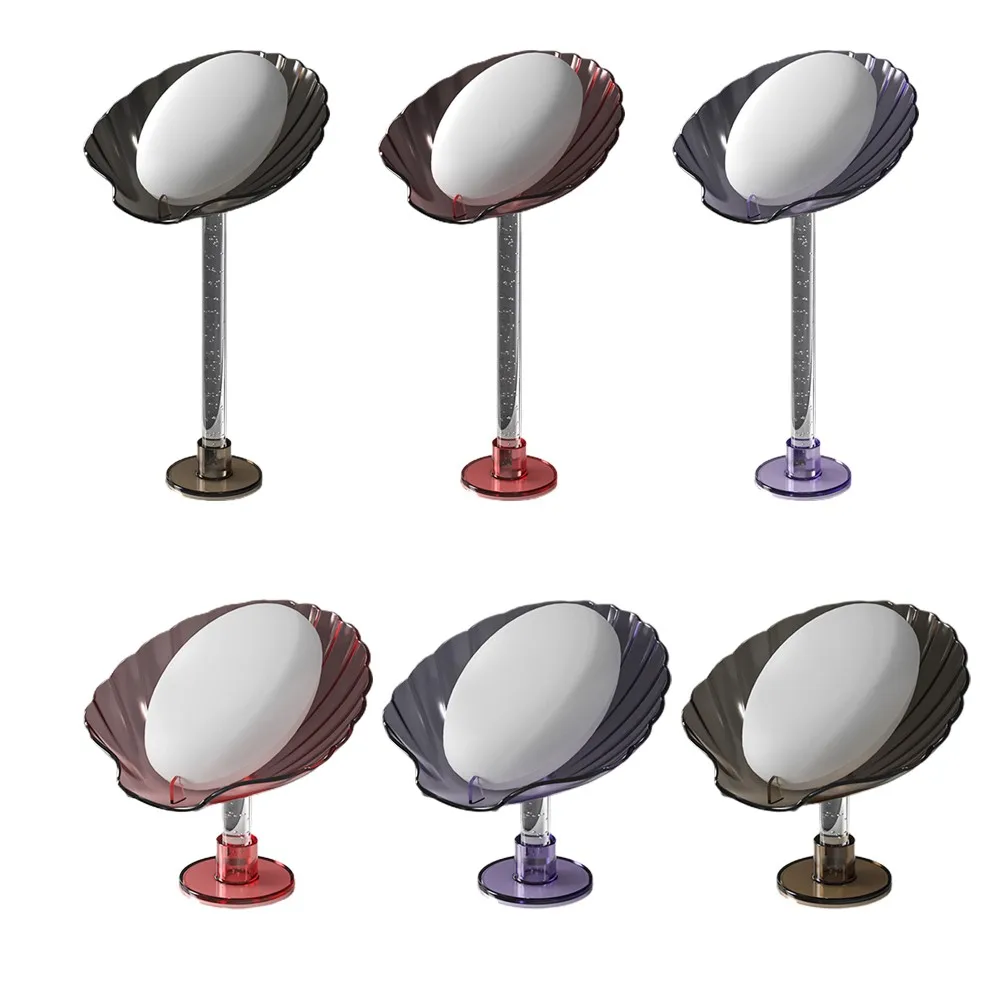

1PC ABS Soap Dish Petals Perforated Free Standing Suction Cup Drain Rack Toilet Laundry 45° Oblique For Wall Shelves