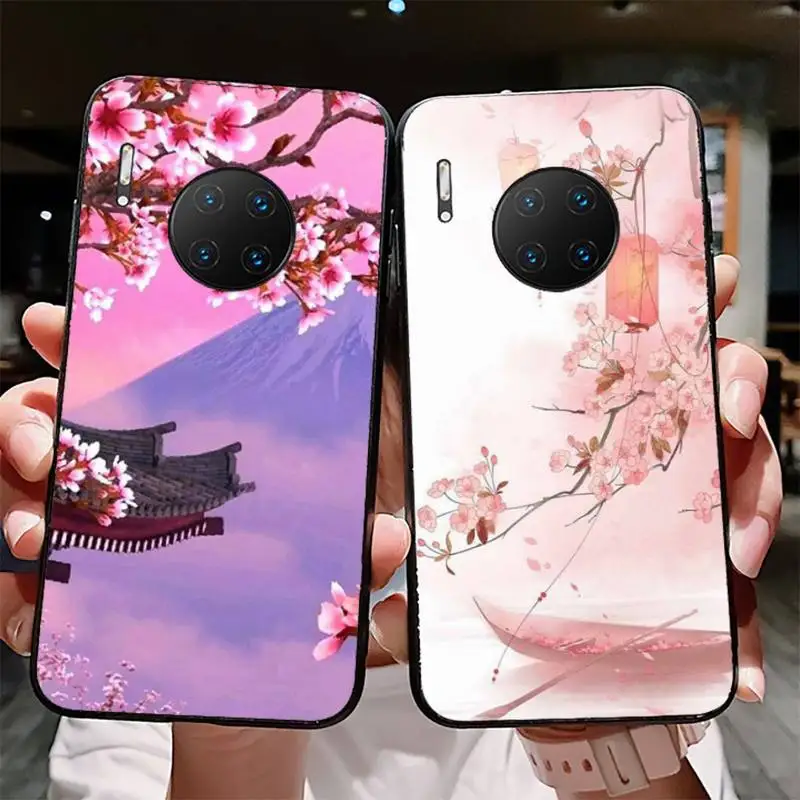 

YNDFCNB pink Cherry Blossom Sakura Phone Case for Huawei Mate 20 10 9 40 30 lite pro X Nova 2 3i 7se