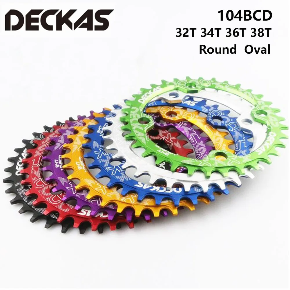 

DECKAS 104BCD Round Oval Narrow Wide Chainring MTB Mountain Bike Bicycle 104BCD 32T 34T 36T 38T Crankset Tooth Plate Parts