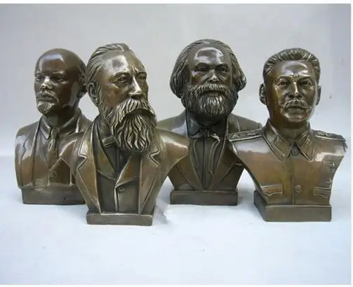 Collectible Decorated Old Bronze Carved Lenin statue Stalin Marx sculpture Engels Memorial Sculpture. | Дом и сад