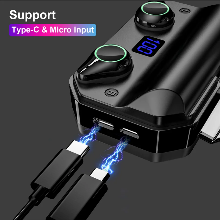 T9 TWS 5,0 Bluetooth Беспроводной наушники Handsfree гарнитура наушники игровая/Спорт Шум с шумоподавлением гарнитура зарядки чехол