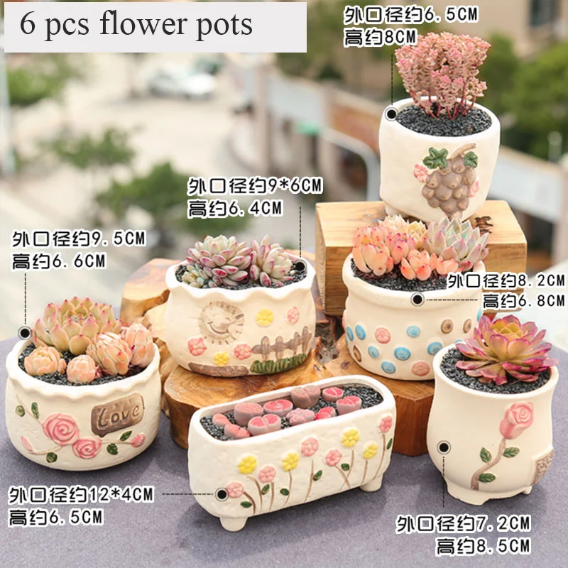 Цветочный горшок искусственное растение керамический для сада милый мультяшный