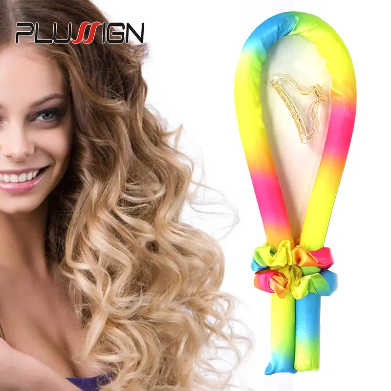

1Pcs Hair Curlers Rollers 1Pcs Hairpin 2Pcs Silk Scrunchie Magic Hair Curlers Curling Hair Tools No Heat Curling Rod 4Pcs/Set