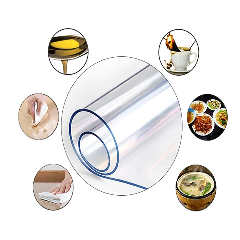 Скатерть из мягкого стекла 1 0 мм водонепроницаемая и маслостойкая для кухонного