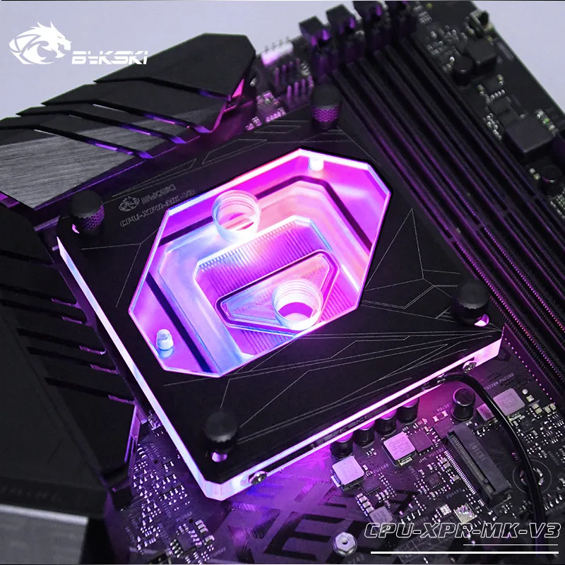 Bykski Процессор воды блок для INTER I7 LGA 115x2011 2066 1366 5V ARGB/12 V RGB AURA SYNC Процессор-XPR-A-MK-V3