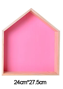 Pink medium Настенная деревянная полка для детской комнаты, украшение для детской комнаты, деревянная полка для детской комнаты для мальчиков и девочек, Скандинавская комната, декор для стен, полка - Цвет: Pink medium