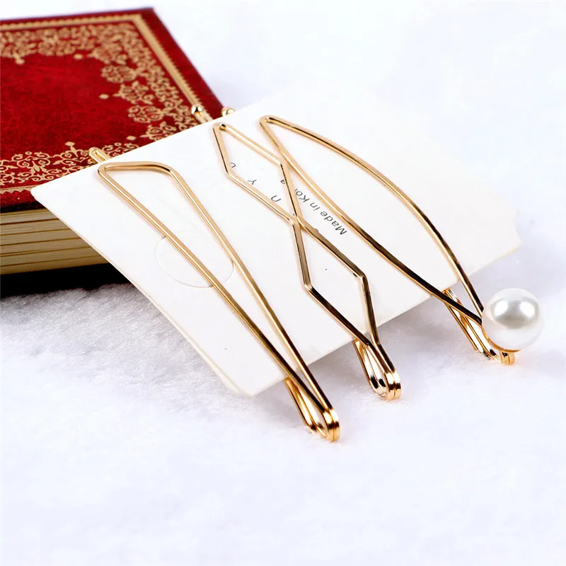 3 шт./компл. заколки для волос с жемчугом BB шпильки инструменты укладки аксессуары