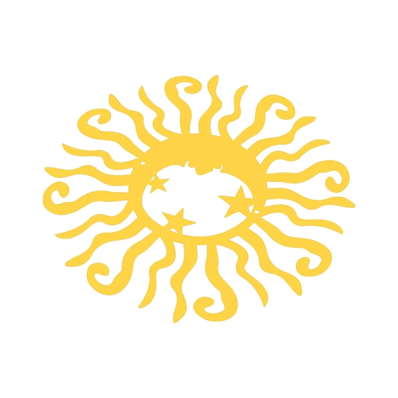 Солнечная Луна металлическая стена искусство стальной открытый декор активный