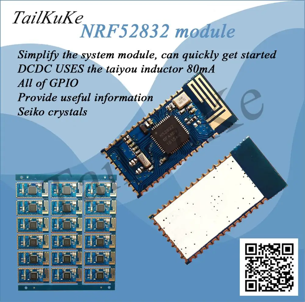 

NRF52832 Module Core Board / Small Size / Provide Transparent Transmission Code / NRF51822 Migration Guide
