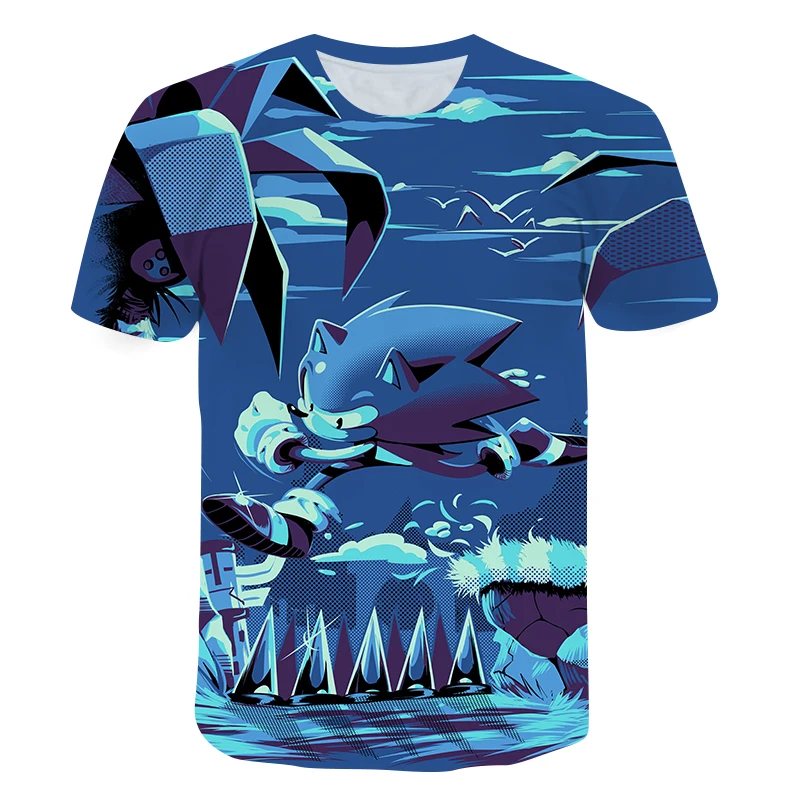 

Sonic fashion T-shirt, very popular summer top for boys, 2021/very popular girl, summer short-sleeved/toddler clothes