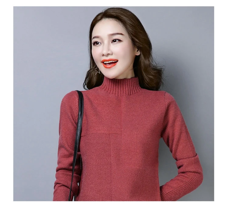 

Women's pullover autumn and winter 2020 new high neck loose sweater long sleeve thick knitted bottoming shirt tide