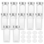 BESTONZON 12 шт. банки для специй, квадратные стеклянные контейнеры, бутылка для приправ, кухонные и уличные контейнеры для специй с крышкой для кемпинга