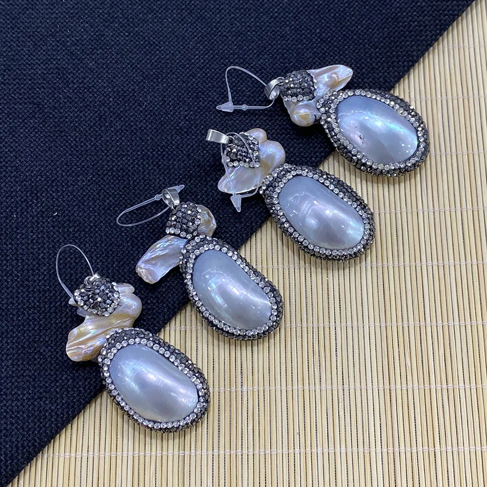 

Natural Shell Pearl Irregular Oval Shape Fashion Pendant Used for DIY Handmade Necklace Bracelet Accessories Size 20x50-25x65mm