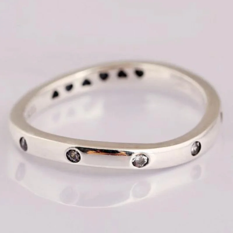 

2020 New 925 Sterling Silver Pan Ring Water Whirl With Crystal Ring For Women Wedding Party Gift Fashion Jewelry