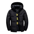 Новинка Зима 2022 Корейская версия мужской пуховик Мужская короткая уличная мода Повседневная теплая куртка на белом утином пуху с капюшоном