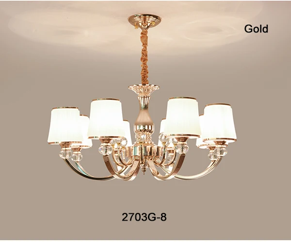 8 light gold Современный блеск, хромированные металлические светодиодные люстры, светильник ing Crystal, для гостиной, светодиодные подвесные люстры, светильник s, для спальни, светодиодный подвесной светильник - Цвет абажура: 8 light gold