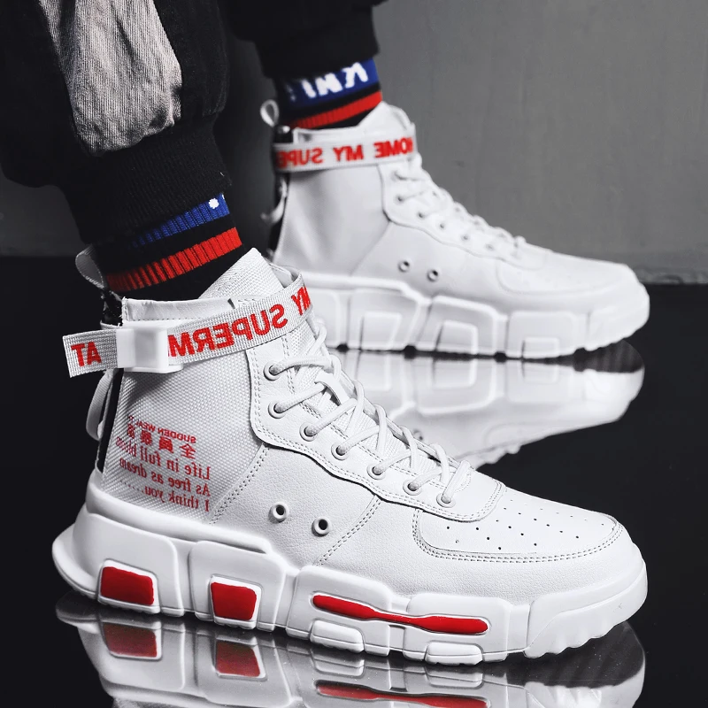 Для Мужчин's Повседневное Скейтбординг обувь высокие кроссовки дышащая