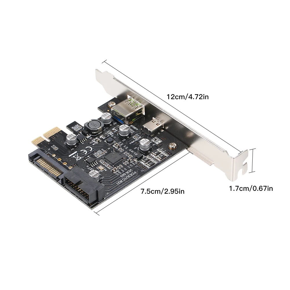 Плата расширения PCI-e-USB3.1 Type-C быстрая зарядка через USB с 19Pin передней картой