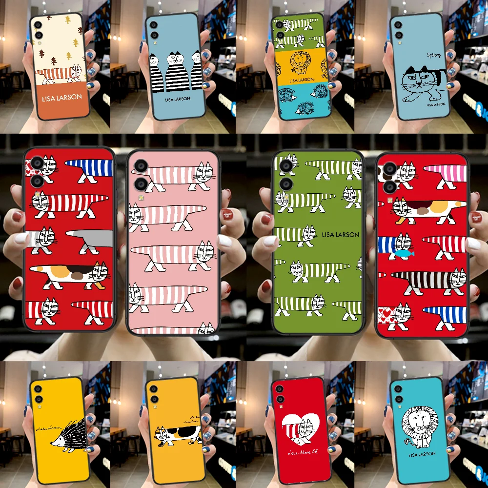 

Lisas Larson Cute Cat Phone Case For Huawei Honor 6A 7A 7C 8 8A 8X 9 9X 10 10i 20 Lite Pro Play black Prime Luxury Coque Tpu