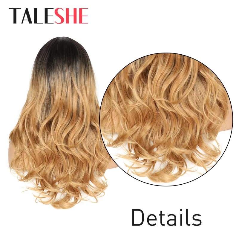

Long Ombre Brown Blonde Wavy Wig Natural Hair Middle Part Synthetic Wigs for Women Glueless Cosplay Heat Resistant Party Wig