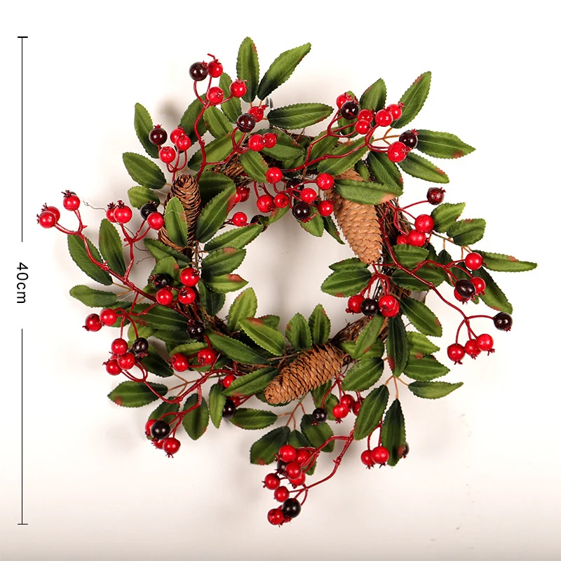Праздник Рождество Красный Фруктовый Венок гирлянда дверь орнамент домашний