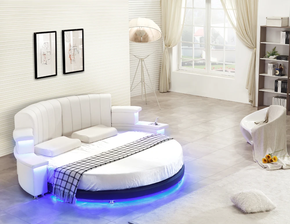 Женская двухспальная кровать с динамиком и USB 2000x2000 2200x2200|Кровати| |