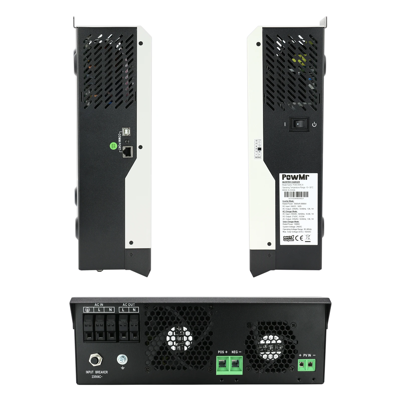Puro da Onda Carregador de Bateria 230vac de Powmr 60hz do Inversor Solar 50hz - Híbrido Senoidal Pwm 24v 3000va 3000w High Quality Renovação da Casa