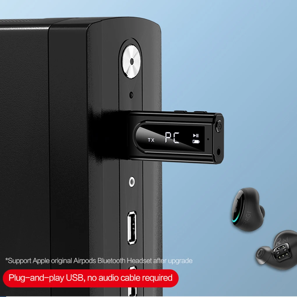 

USB Bluetooth аудио адаптер автомобильная стереосистема Аудио беспроводной приемник передатчик светодиодный ным экраном