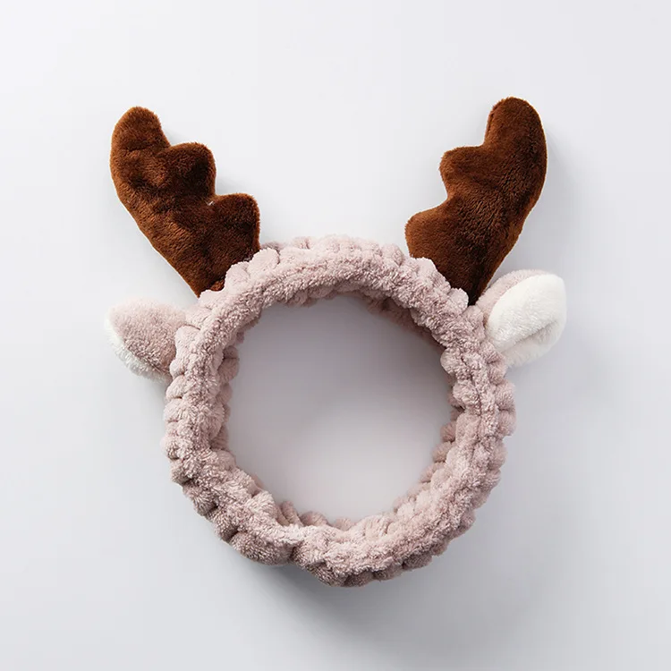 

Washing Face Head Band Cute Ears Plush Cartoon Christmas Antler Hair Band Hair Accessory