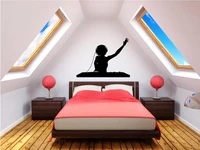 female dj with deck vinyl wall art stickers music theme decals music fans home living room bedroom wall fashion decoration yy20