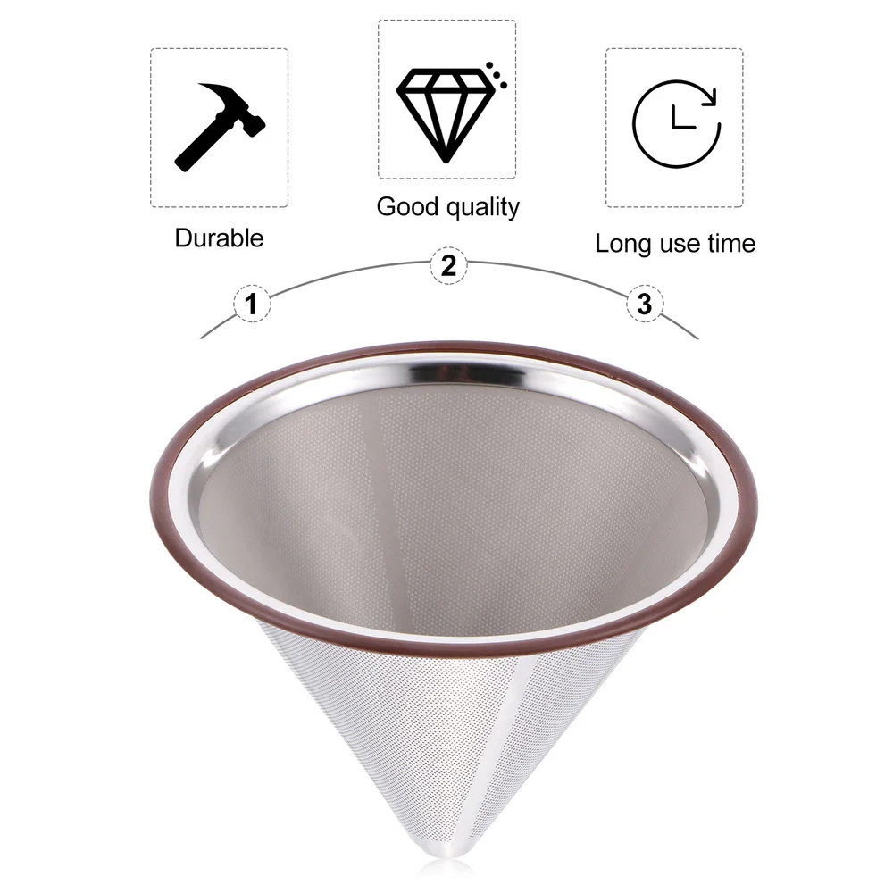 

1Pc Coffee Filter Stainless Steel Manual Coffee Filter Paperless Tea Filter