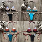 Комплект бикини женский из двух предметов, пикантный Бразильский купальный костюм с бюстгальтером пуш-ап, пляжная одежда