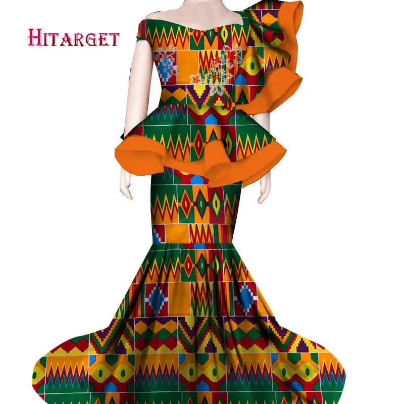 2020 Africa Ankara Outfits Wax Fabric Skirt Sets African Wax Print 2 Pieces Skirt Suit Traditional African women Clothing WY6144