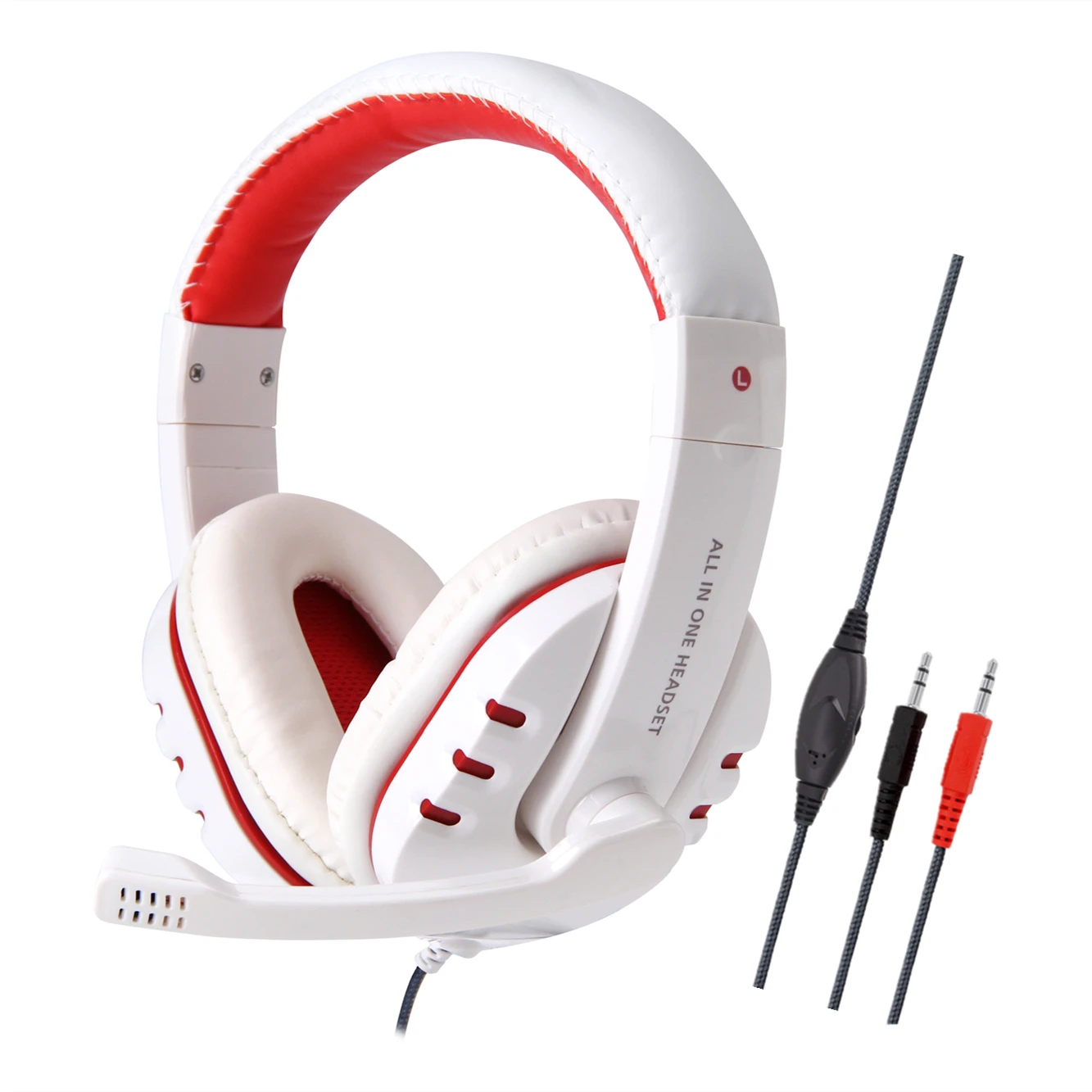 

Wired 3D Stereo Microphone Lightweight Breathable Earmuffs Volume Control Super Bass Cool LED Light Headphone Gaming Headset