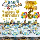 Покемон, мультфильм, Пикачу, воздушный шар, детское украшение для дня рождения, набор одноразовой посуды, Пикачу