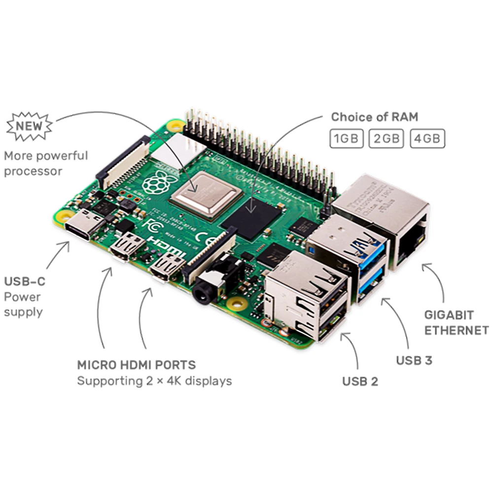 Bestellen Offizielle Raspberry Pi 4 Modell B 2GB/4GB/8G BCM2711 Quad-core Cortex-a72 1,5 GHz Mit Dual Band WIFI Bluetooth