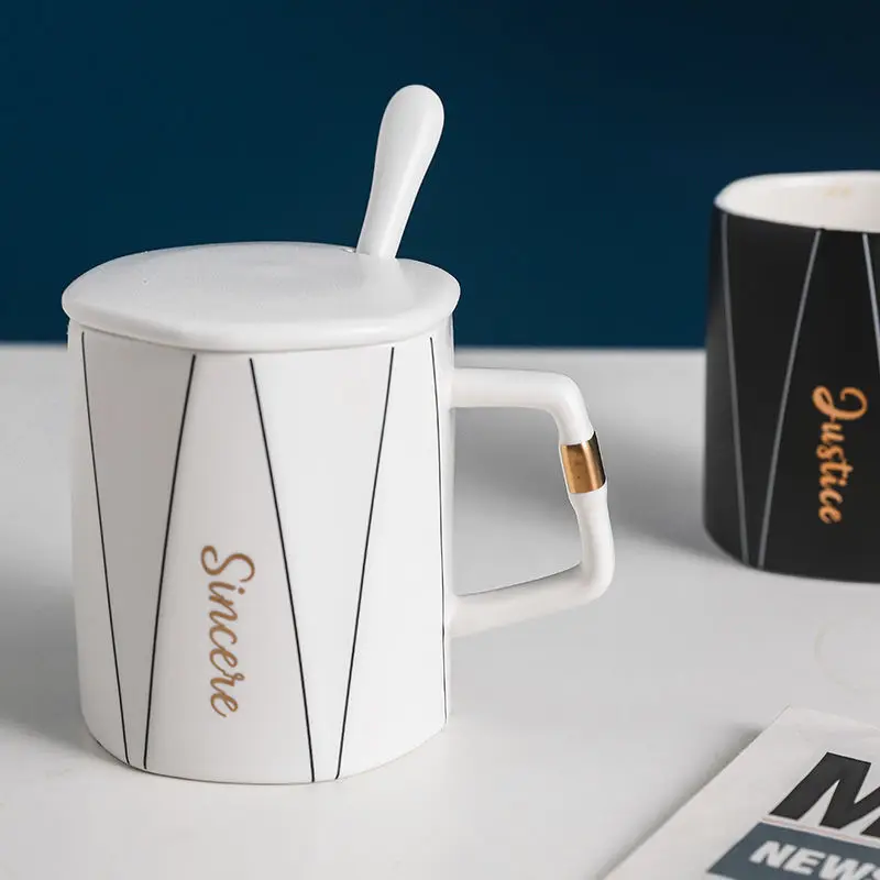 Нордическая Минималистичная Геометрическая чашка черно-белая кружка