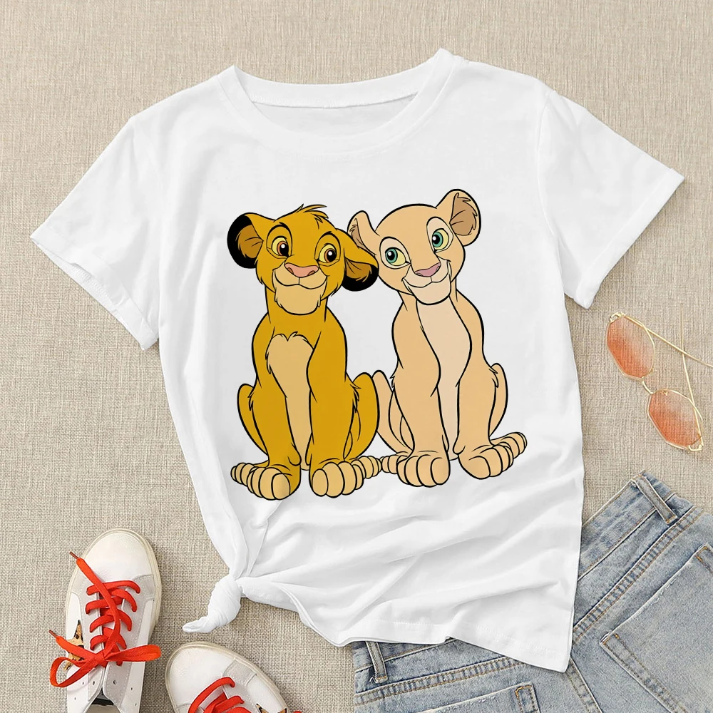 

Simba and Nala Print Aesthetic Couple T shirt Disney The Lion King Harajuku Women's T-shirt Spain Urbano Popular Camiseta Mujer