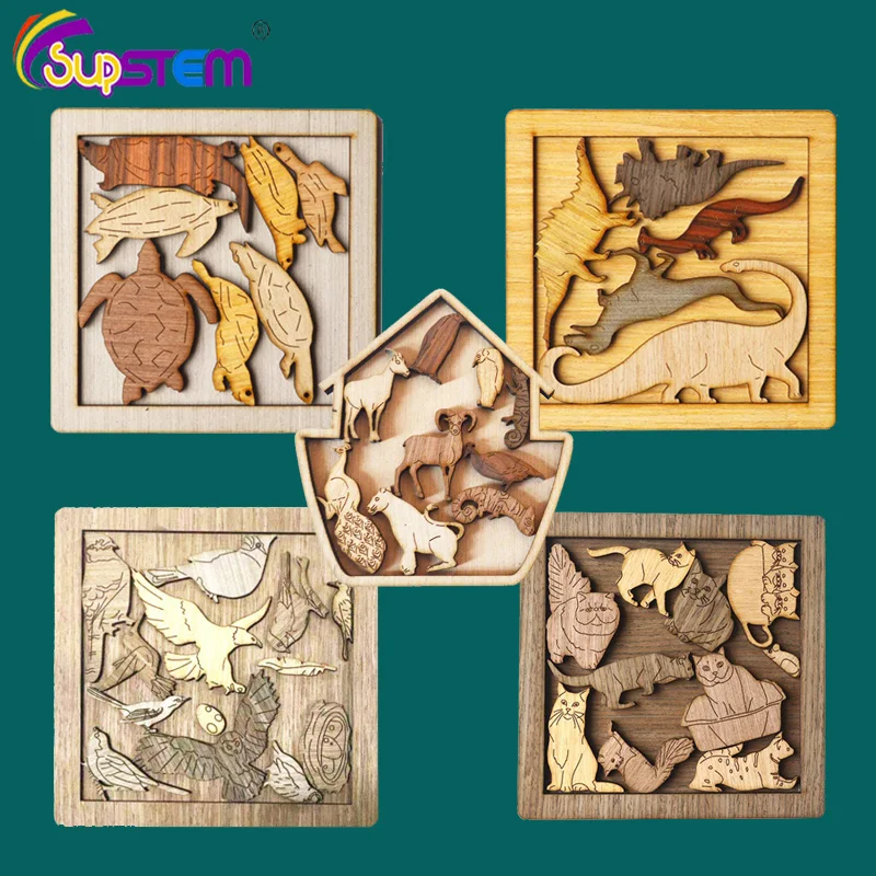 

Деревянные ненормальные формы головоломки игрушки Ноев ковчег невозможное сжигание мозга головоломки игрушки для взрослых детей развиваю...