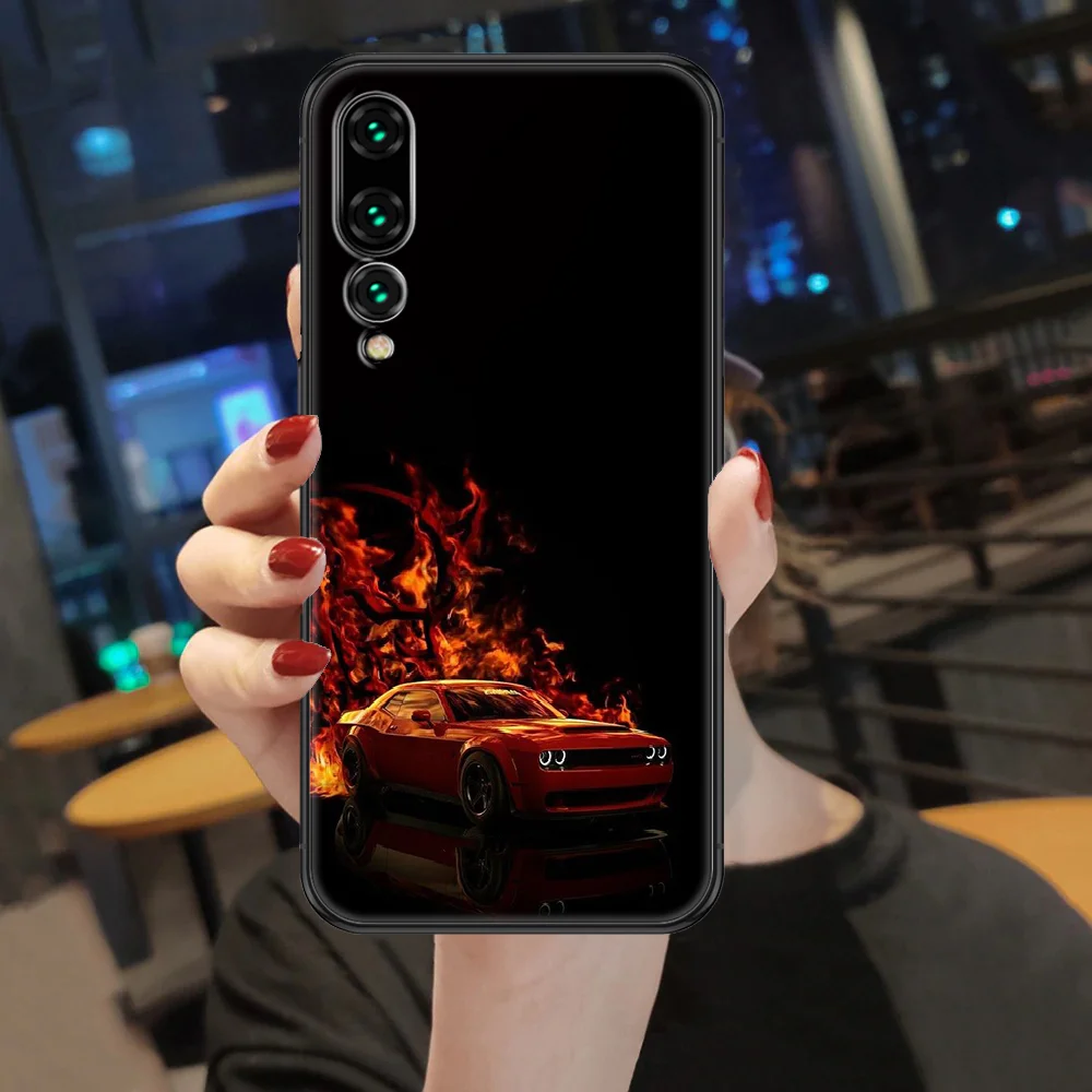 

CAR sports luxury Dod-ge Phone case For Huawei P Mate P10 P20 P30 P40 10 20 Smart Z Pro Lite 2019 black pretty back art coque