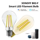 Умная Светодиодная лампа SONOFF B02-F A60 ST64 с Wi-Fi, E27, лампы накаливания с регулируемой яркостью, двухцветная лампа, дистанционное управление через приложение, работает с Alexa