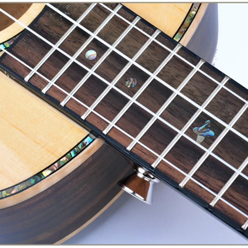 Укулеле 24 дюйма твердая ель палисандр Мини электрическая концертная