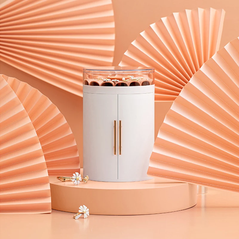 

Cylindrical Jewelry Box With Floral Top 5 Level Round Makeup Organizer for Holding Lipstick Lipgloss Earrings Jewelry TB