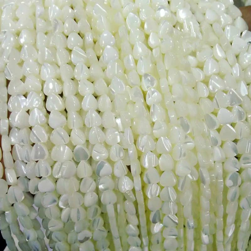 

30 шт./лот 6/8/10 мм белый натуральный перламутр ракушки бусины в форме сердца ракушки бусины для изготовления ювелирных изделий DIY браслет ожер...